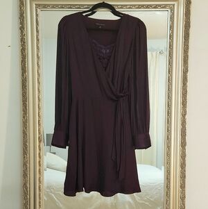 Banana Republic Deep Purple Silk Wrap Dress